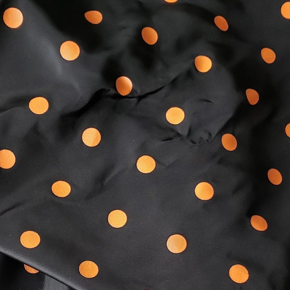 3 yards of Unused Material Black with an Orange Dot Accent